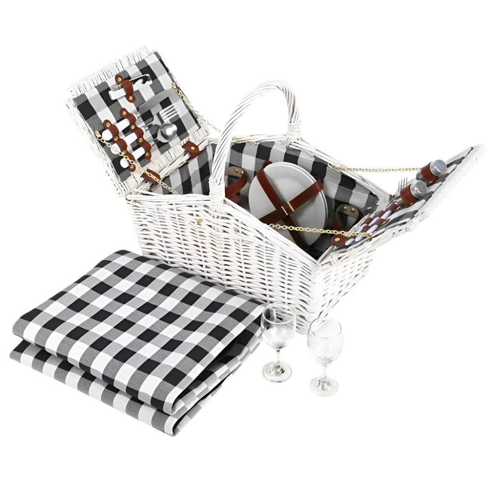Alfresco 2 Person Picnic Basket Set Insulated Blanket Bag - Drowning In Summer