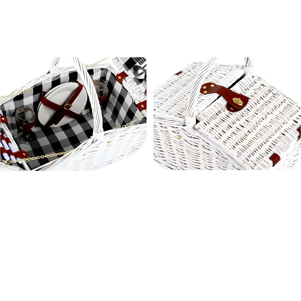 Alfresco 2 Person Picnic Basket Set Insulated Blanket Bag - Drowning In Summer