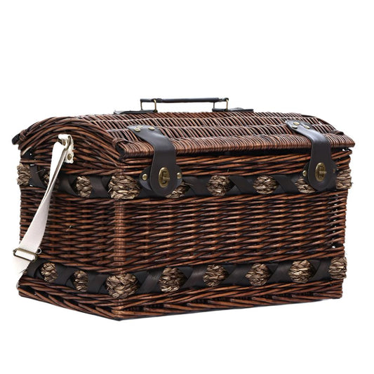 Alfresco 4 Person Picnic Basket Set Insulated Storage Blanket - Drowning In Summer