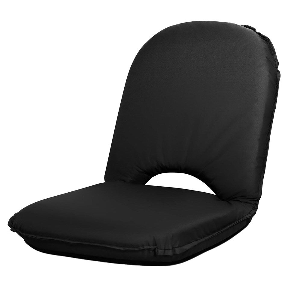 Artiss Floor Lounge Sofa Camping Chair Black - Drowning In Summer