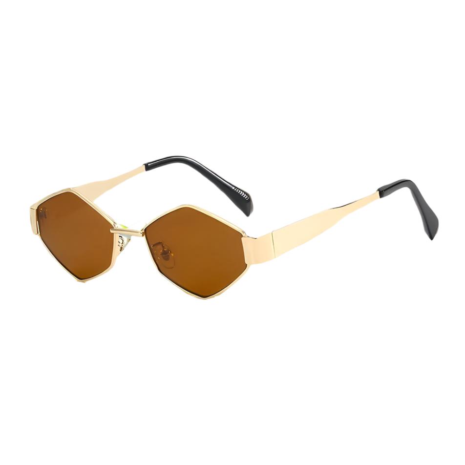 Chic Geometric Sunglasses Women's Fashion Metal Frame Sun Glasses Men Vintage Non - Mirrored Lenses Optical Gafas UV400 - Drowning In Summer