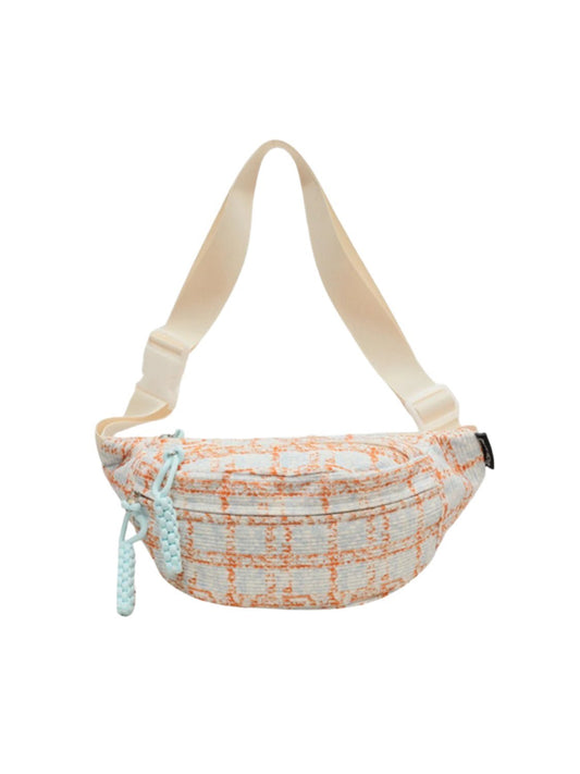 Contrast Plaid Polyester Crossbody Bag - Drowning In Summer