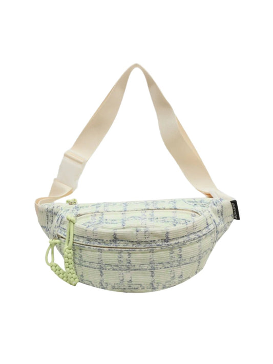 Contrast Plaid Polyester Crossbody Bag - Drowning In Summer