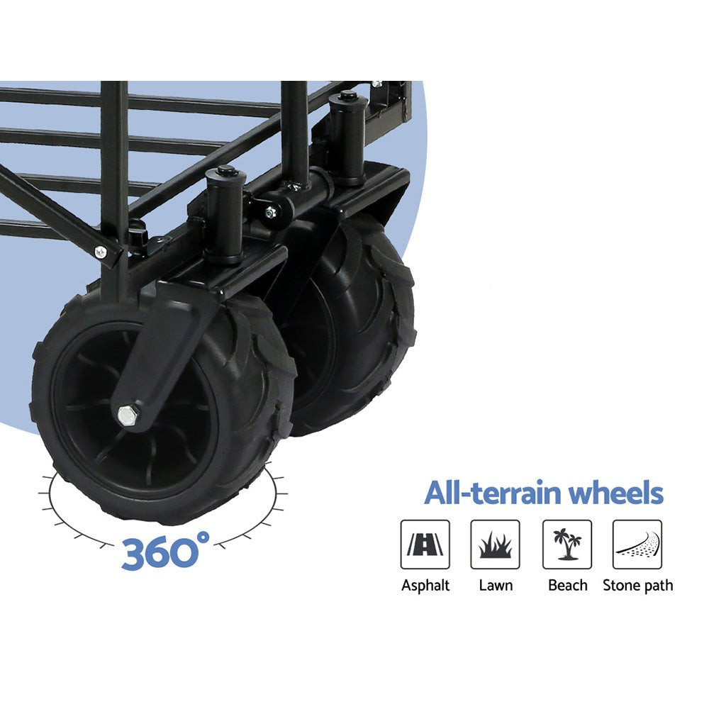 Gardeon Garden Cart Folding 120kg Trolley Camping Wagon Barrow Outdoor Beach - Drowning In Summer