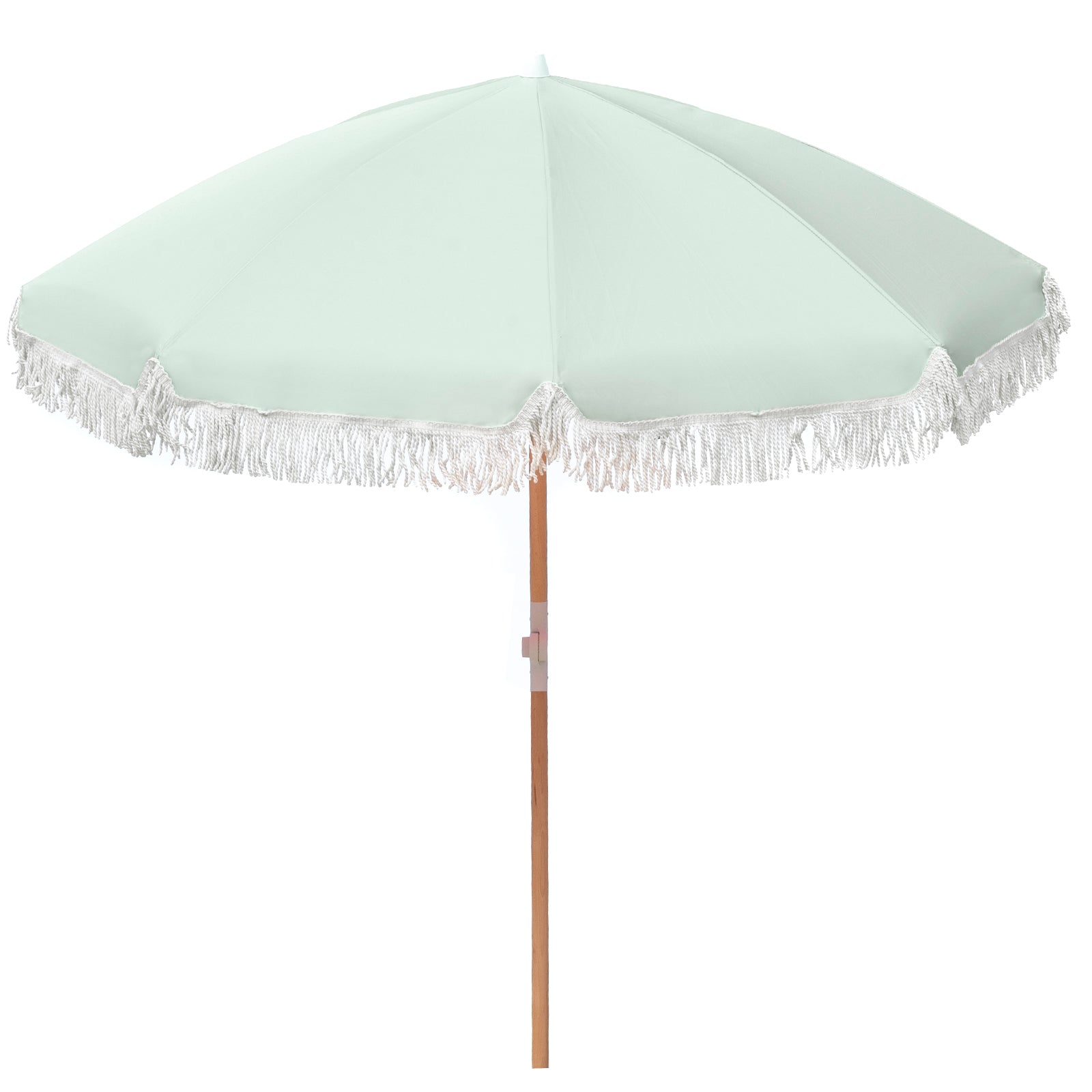 Havana Outdoors Beach Umbrella Portable 2 Metre Fringed Garden Sun Shade Shelter - Sage Green - Drowning In Summer