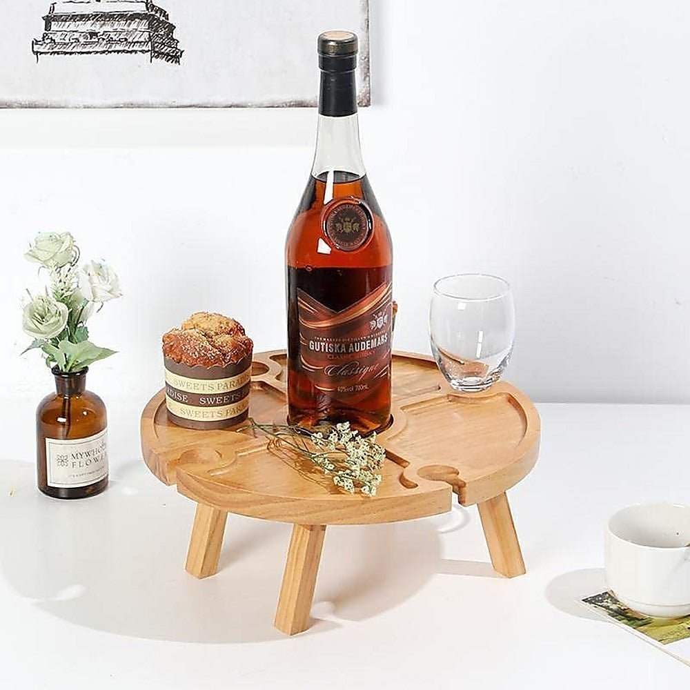 Outdoor Picnic Table Wooden Portable Folding Mini Wine Rack Picnic Table - Drowning In Summer