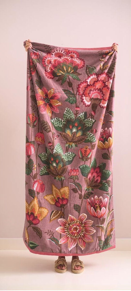 PIP Studio Sunny Side Up Pink Cotton Beach Towel 100cm x 180cm - Drowning In Summer