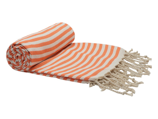 PORTSEA TURKISH COTTON TOWEL - CORAL - Drowning In Summer