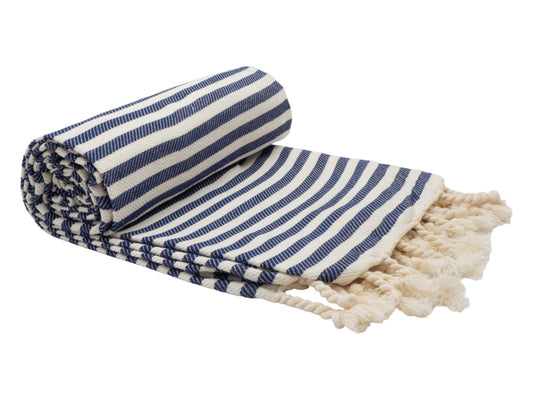 PORTSEA TURKISH COTTON TOWEL - NAVY - Drowning In Summer