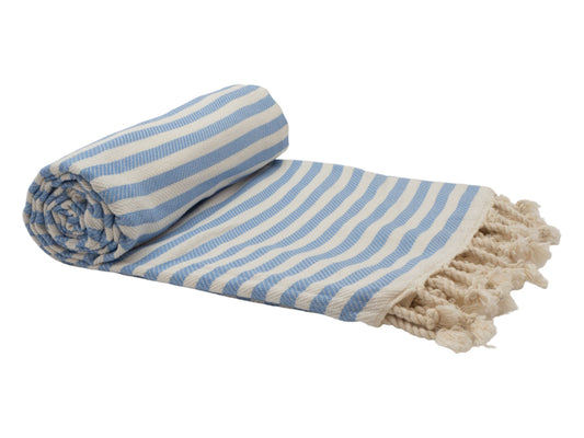 PORTSEA TURKISH COTTON TOWEL - SKY BLUE - Drowning In Summer
